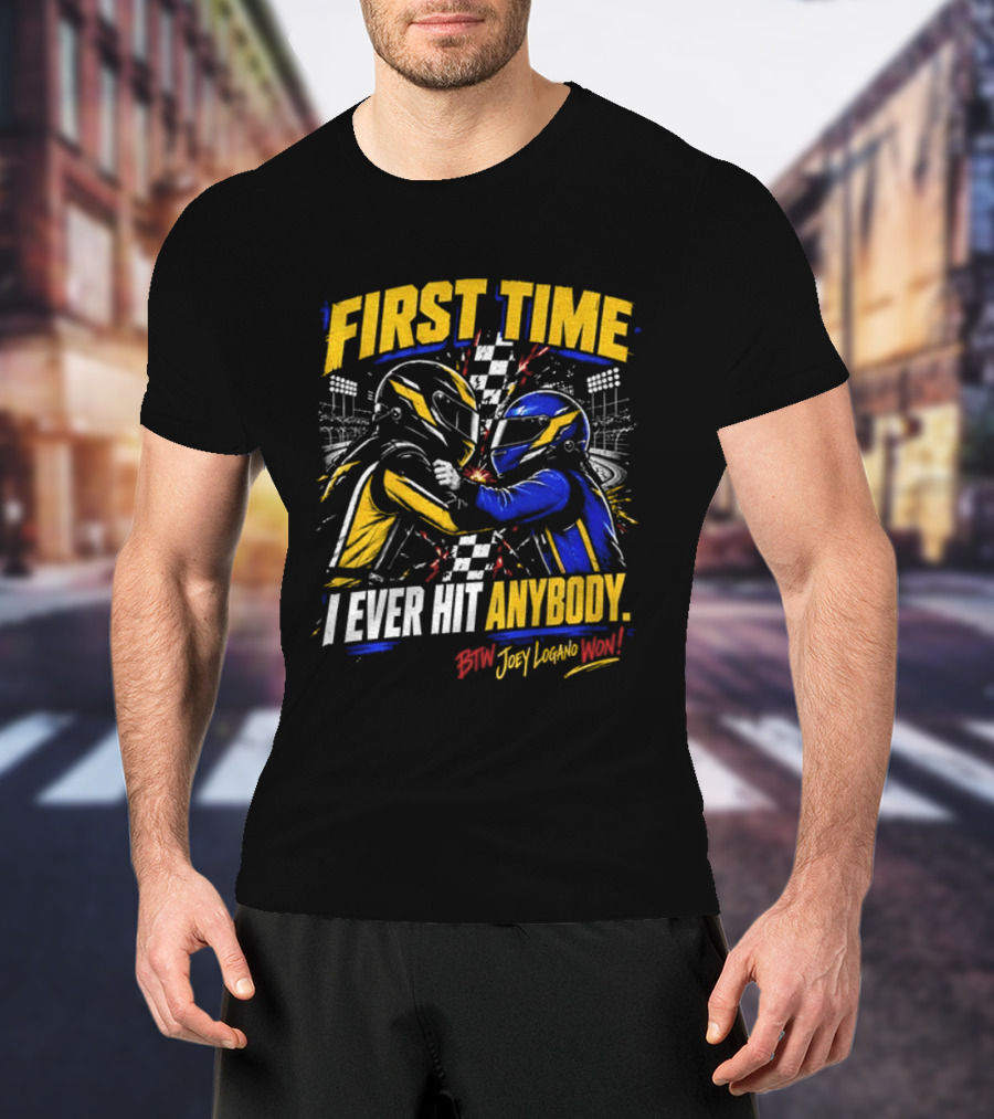 Hocevar Vs Blaney First Time I Ever Hit Anybody Boxing Helmet Fighters Joey Logano T-Shirt