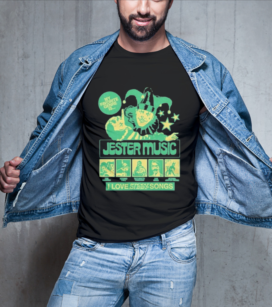 Jester Music My Favorite Genre Is The Garden Jethro Tull Return To Forever The Dead I Love Silly Songs T-Shirt