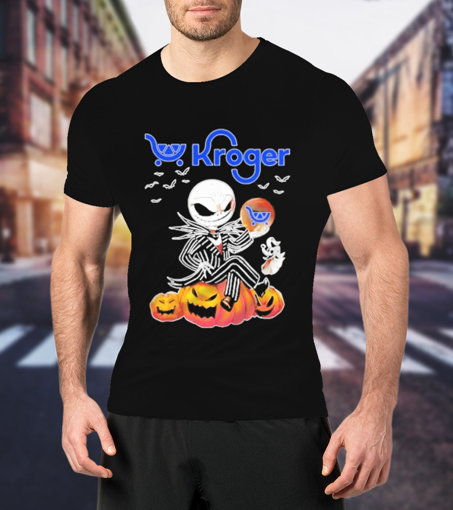 Kroger Jack Skellington Zero Halloween Pumpkin Balloons T-Shirt