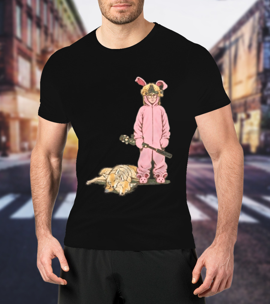 Pink Nightmare Bunny Suit Coyote Hunting Sniper T-Shirt