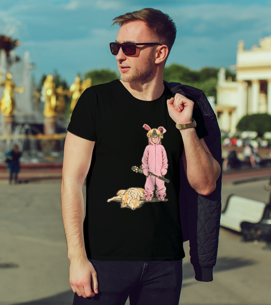 Pink Nightmare Bunny Suit Coyote Hunting Sniper T-Shirt