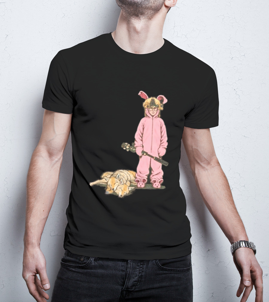 Pink Nightmare Bunny Suit Coyote Hunting Sniper T-Shirt