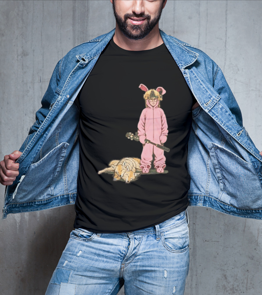 Pink Nightmare Bunny Suit Coyote Hunting Sniper T-Shirt