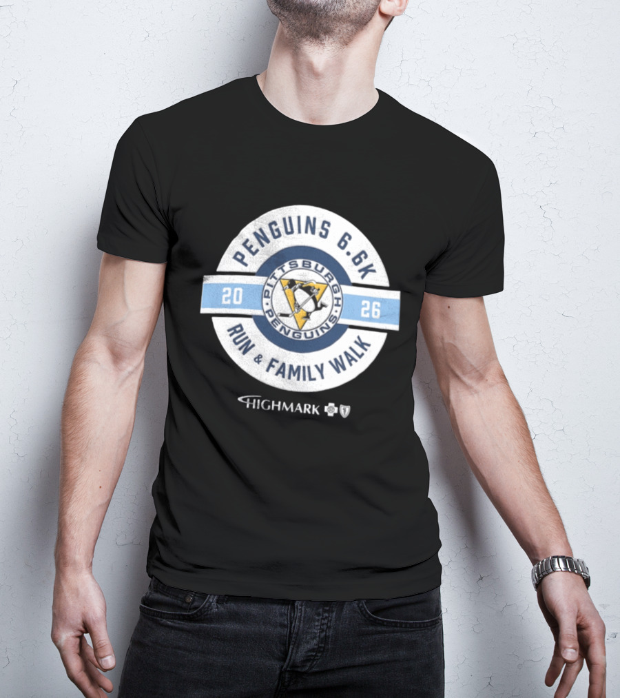 Pittsburgh Penguins 2026 Penguins 6.6k Run Family Walk Highmark T-Shirt