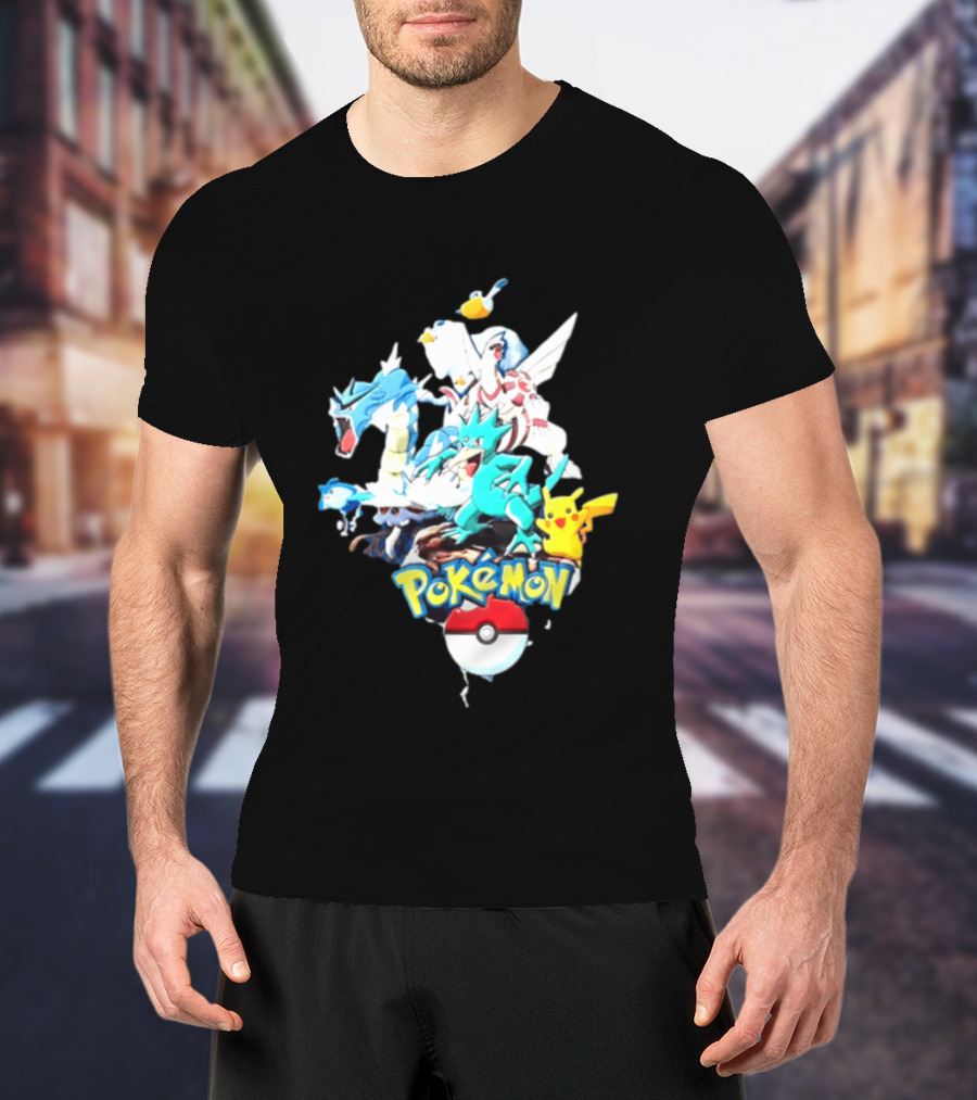 Pokemon Pikachu Gyarados Ralts Golduck Pelipper Dialga Poke Ball T-Shirt