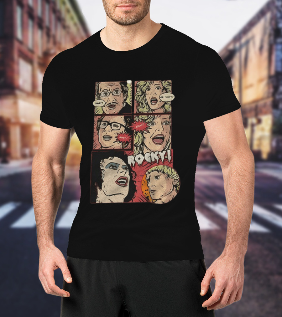 Rocky Horror Picture Show Comic Style Frank N Furter Janet Dr. Scott Brad T-Shirt