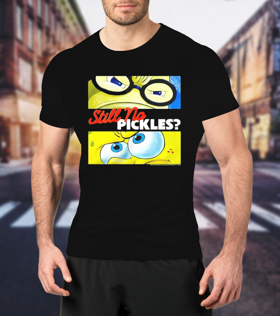 SpongeBob SquarePants Still No Pickles Nickelodeon Eyes Close Up T-Shirt