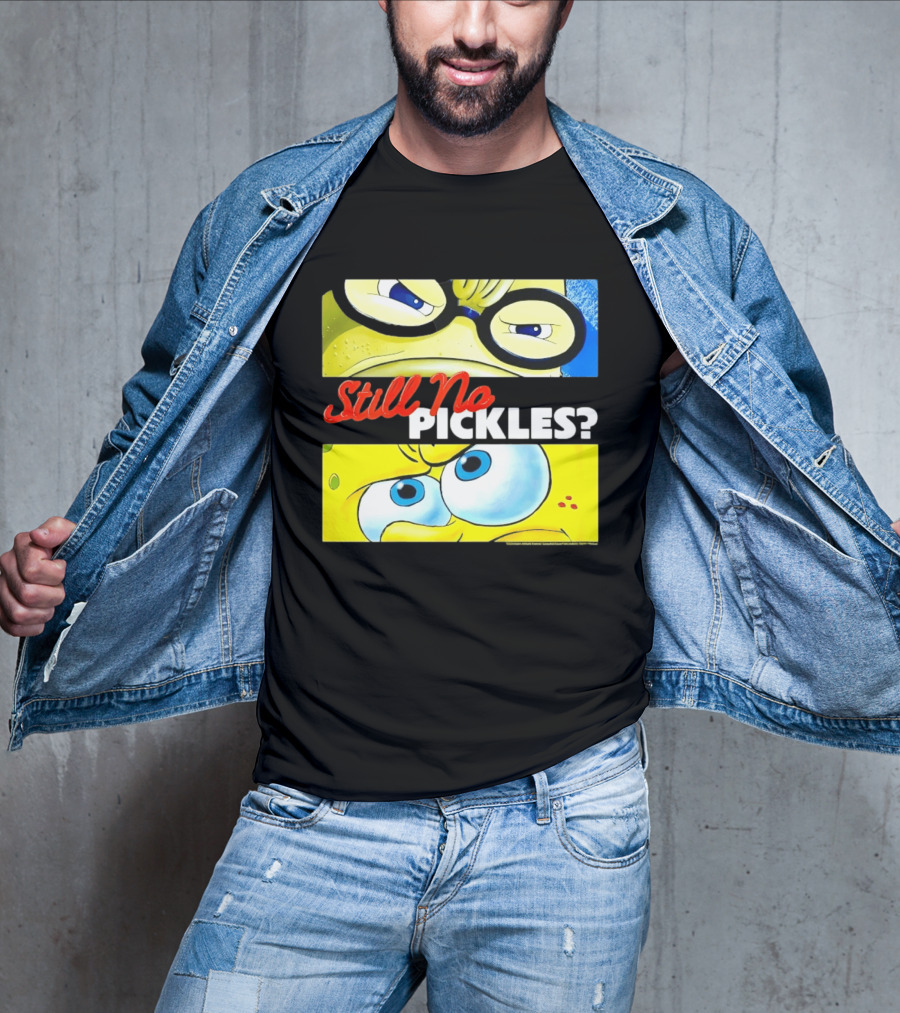 SpongeBob SquarePants Still No Pickles Nickelodeon Eyes Close Up T-Shirt