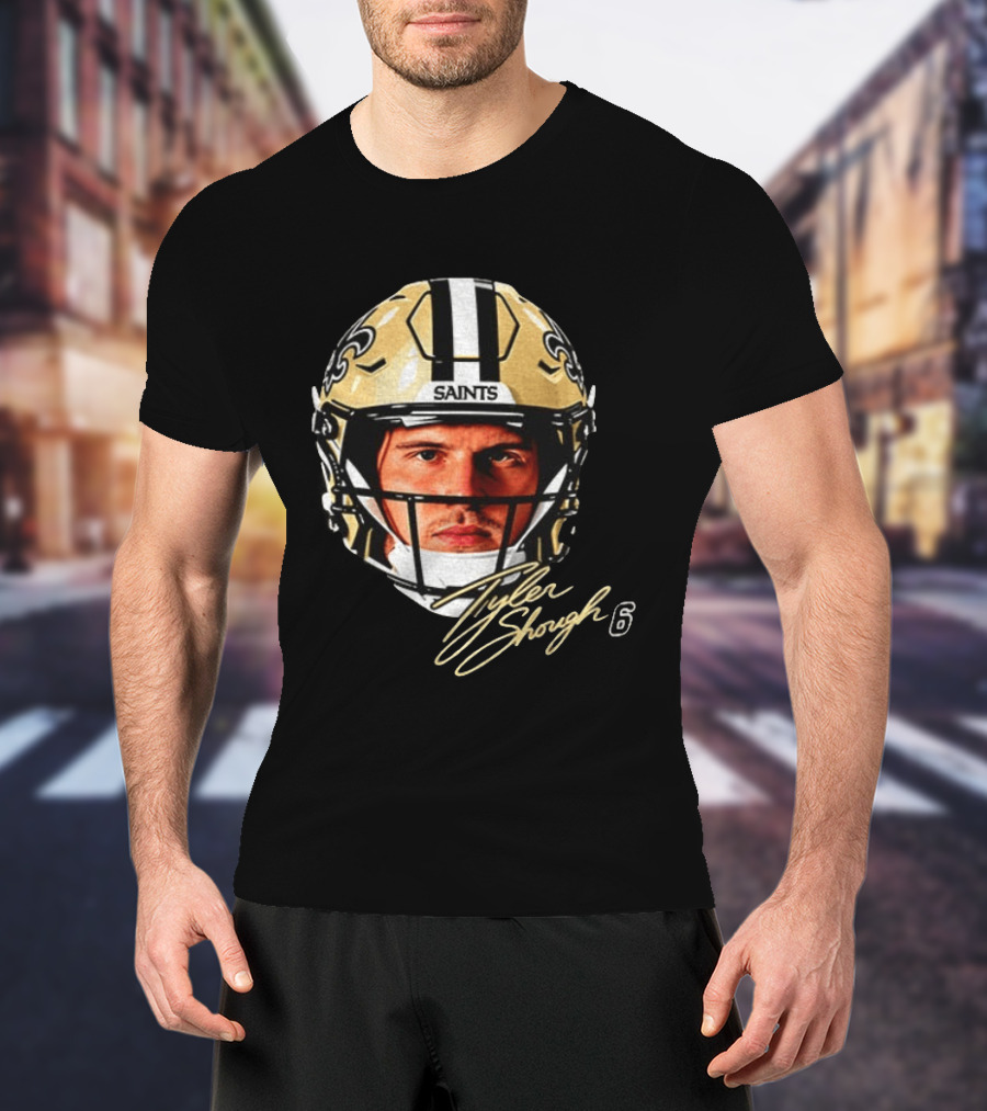 Tyler Shough New Orleans Saints Football Helmet Big Face 6 T-Shirt