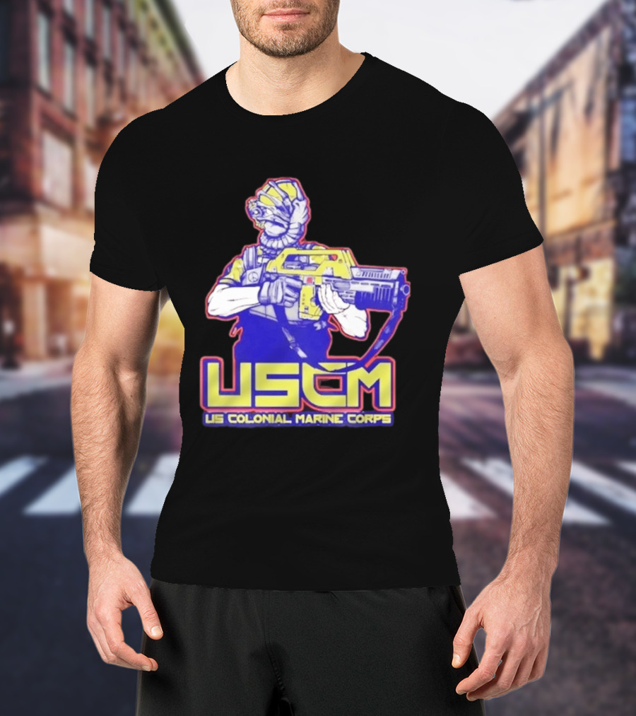 USCM US Colonial Marine Corps Alien Warrior T-Shirt