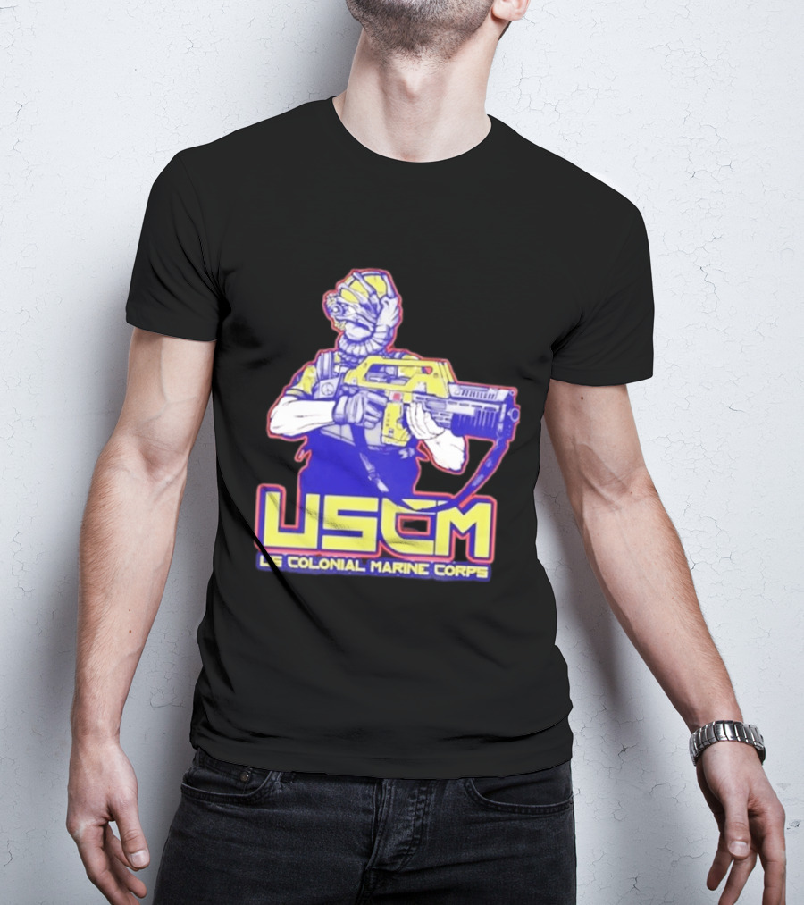 USCM US Colonial Marine Corps Alien Warrior T-Shirt
