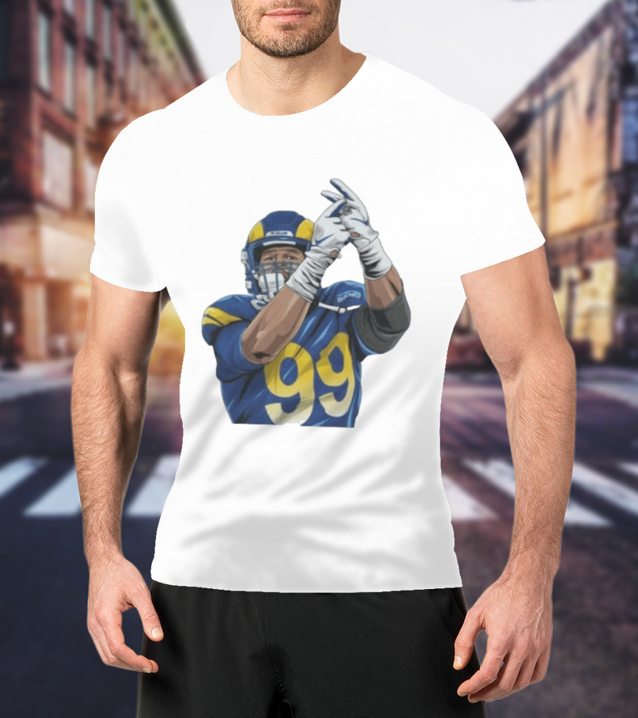 Aaron Donald No 99 Los Angeles Rams AD99 Blue And Yellow Football Gear T-Shirt
