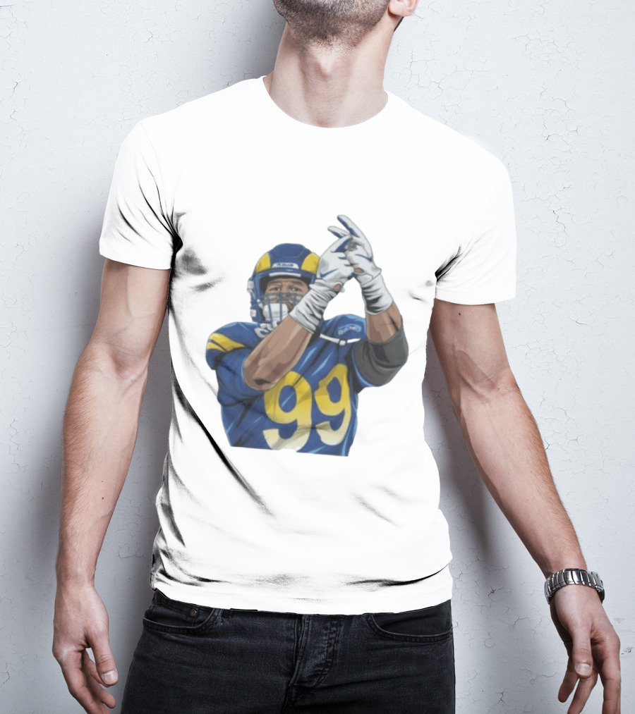 Aaron Donald No 99 Los Angeles Rams AD99 Blue And Yellow Football Gear T-Shirt