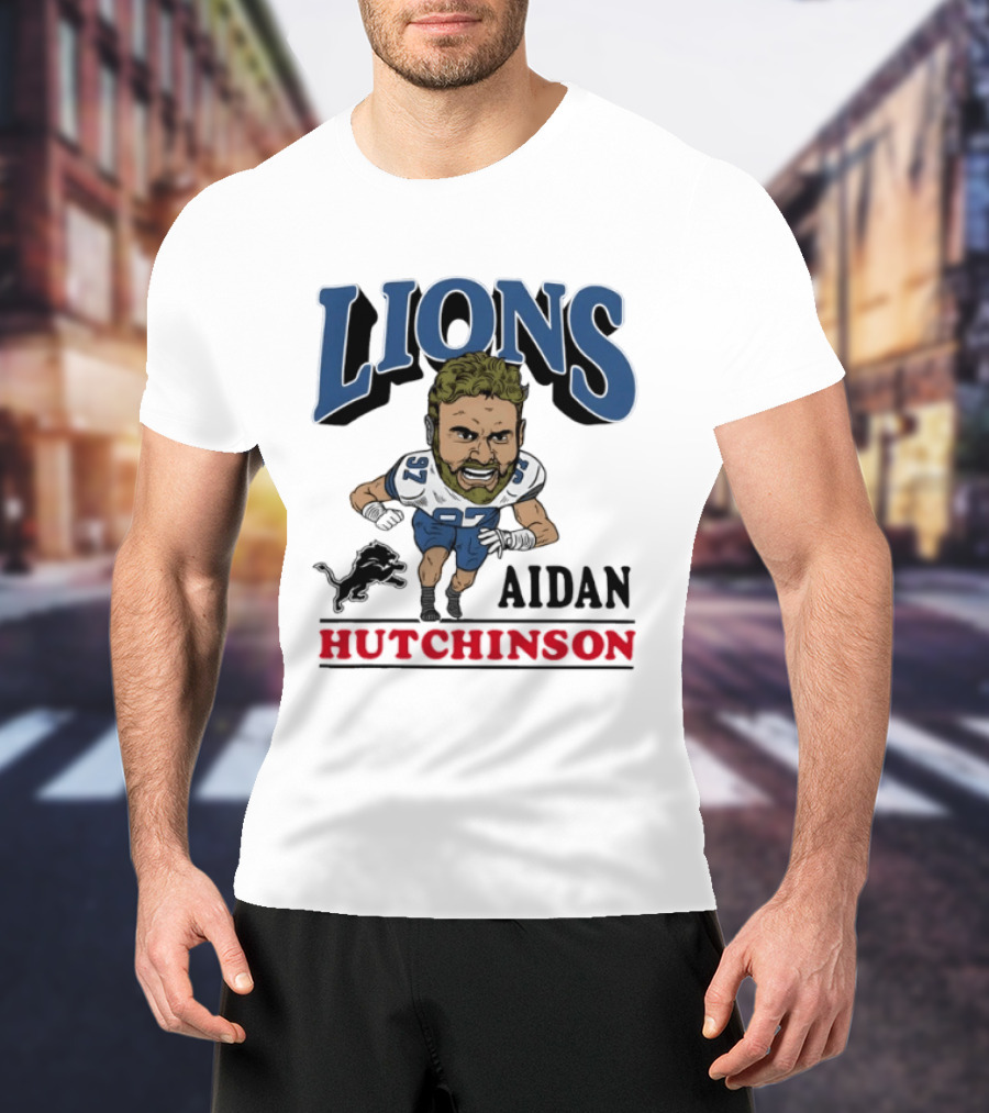 Lions Aidan Hutchinson Caricature 97 T-Shirt