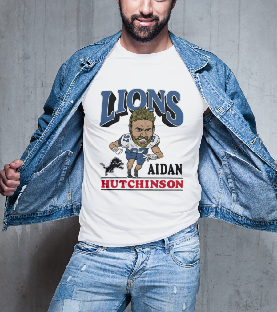 Lions Aidan Hutchinson Caricature 97 T-Shirt