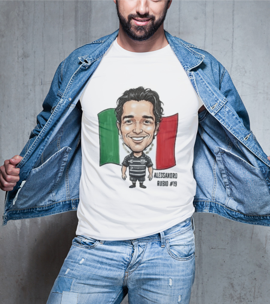Alessandro Rubio No 19 Caricature Mexico Flag Football Jersey T-Shirt