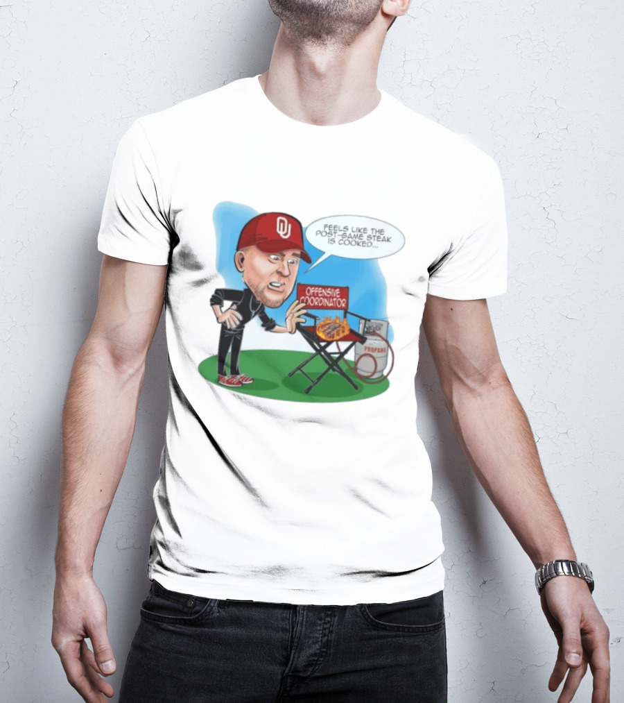 Brent Venables Oklahoma Sooners Offensive Coordinator Cartoon Steak Propane T-Shirt