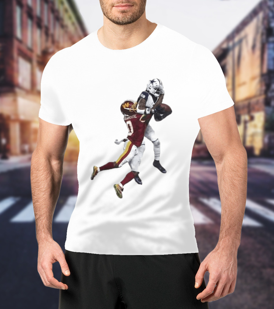 Ceedee Lamb Dak Prescott Record Breaking Touchdown Dallas Washington Football Moment T-Shirt