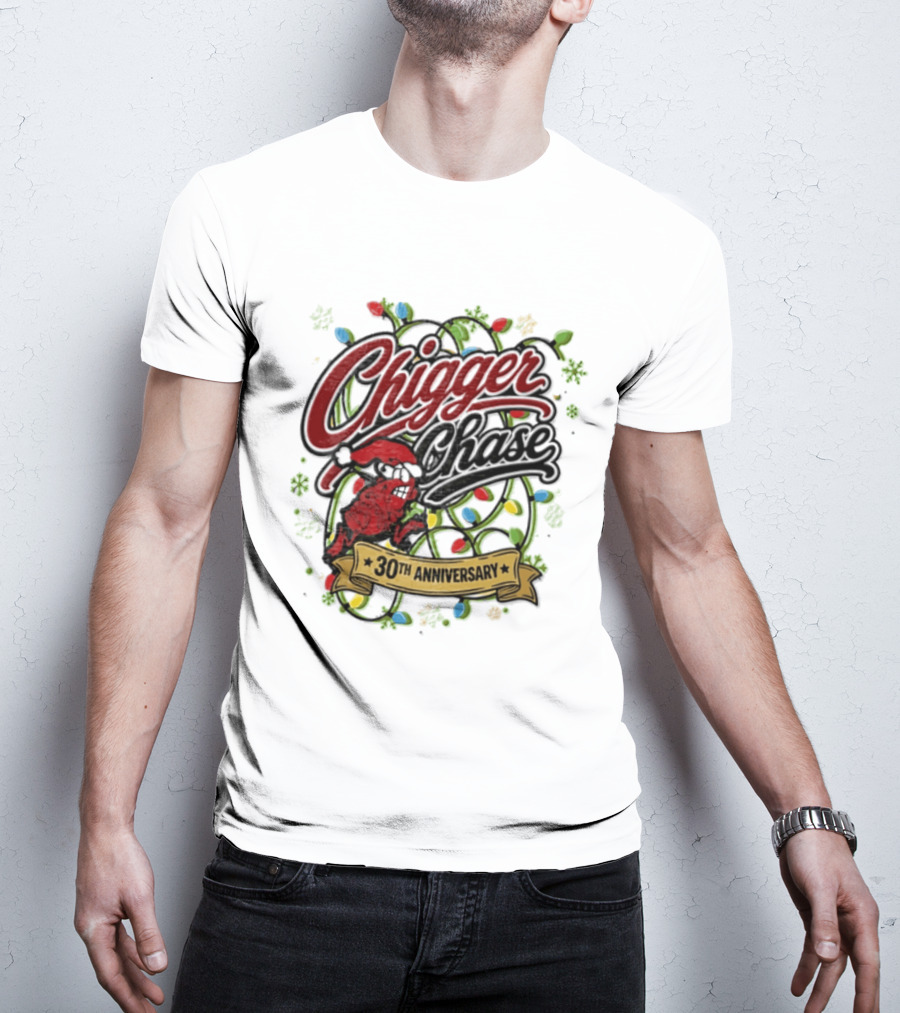 Chigger Chase Christmas Lights 30th Anniversary Celebration T-Shirt
