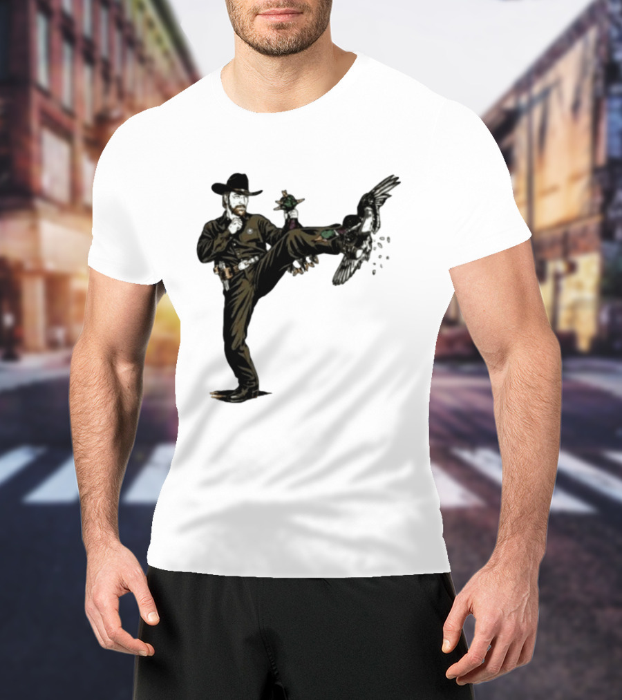 Chuck Norris Roundhouse Kick Duck Hunting Action T-Shirt