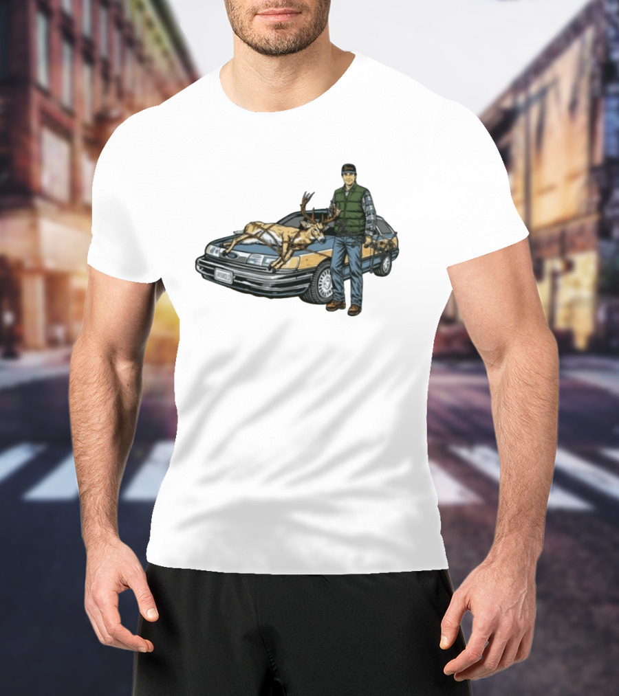 Clark Griswold Christmas Vacation With Deer On Car T-Shirt