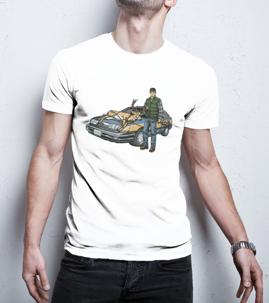 Clark Griswold Christmas Vacation With Deer On Car T-Shirt