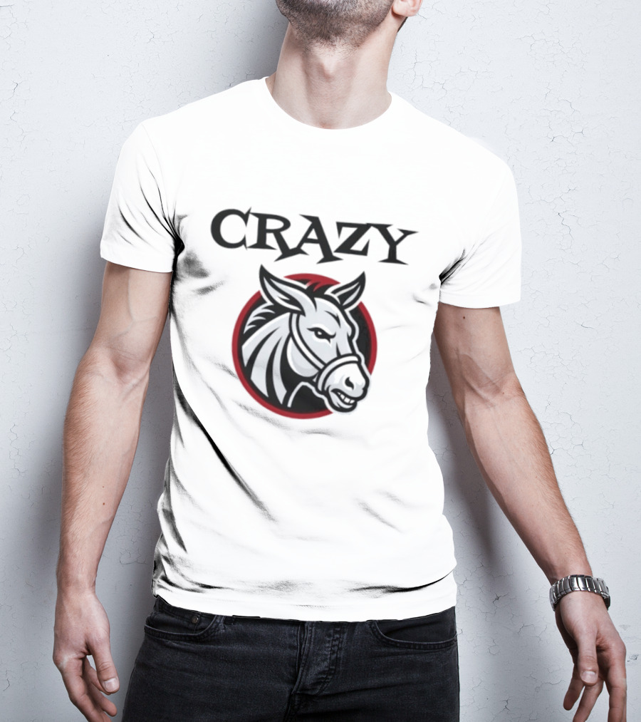 CRAZY Donkey Animal Face Circle T-Shirt