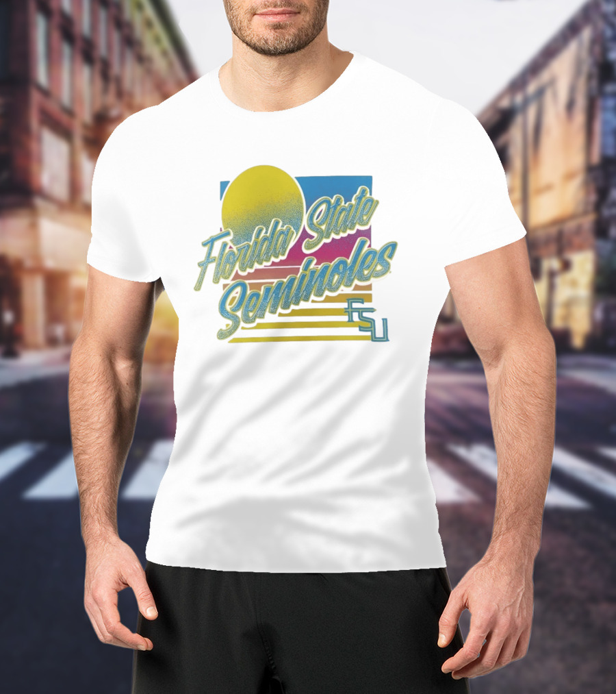 Florida State Seminoles FSU Retro College Sports Sunset T-Shirt