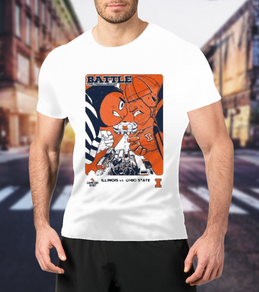 Battle For The Illibuck Illinois Vs Ohio State NCAA College Football 2026 Ohio Stadium T-Shirt