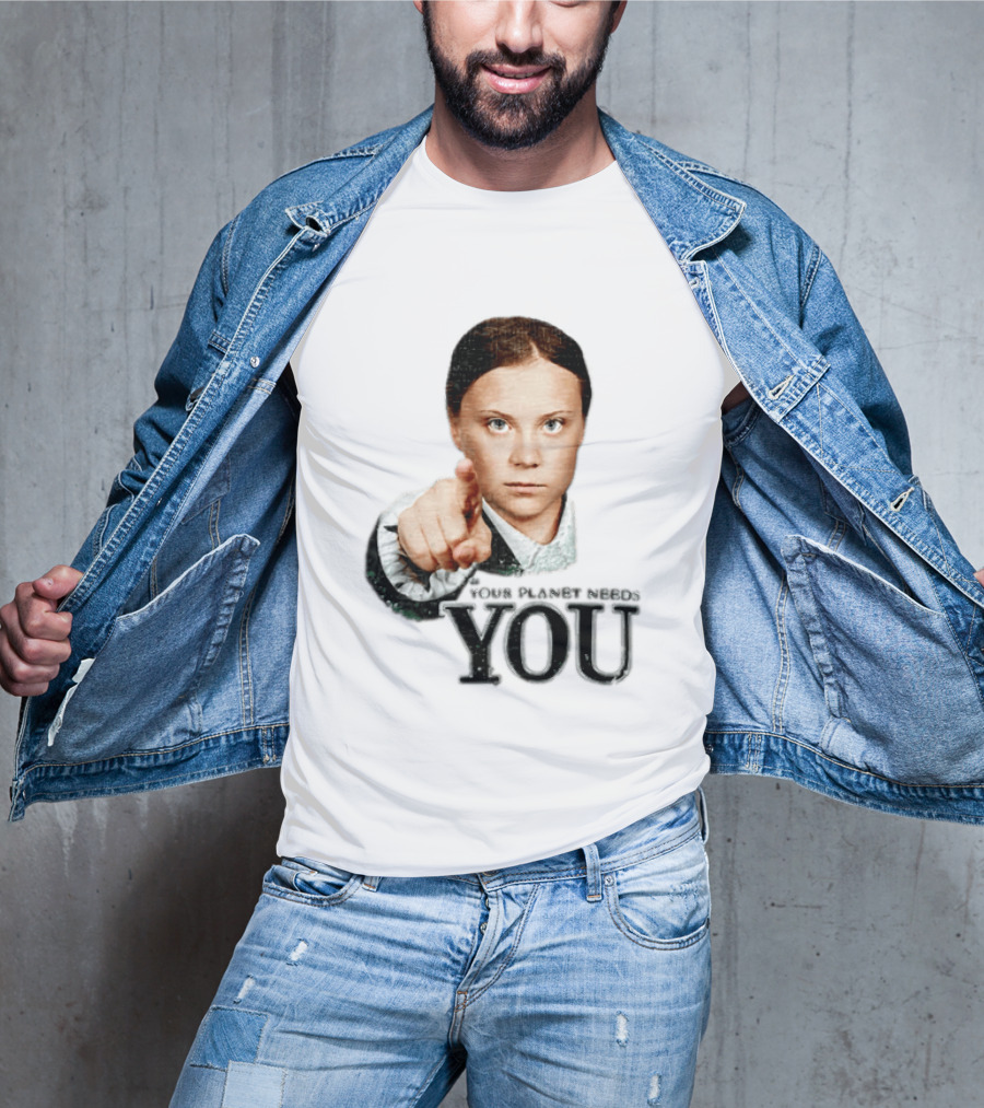 Your Planet Needs You Girl Pointing Iconic Call To Action T-Shirt
