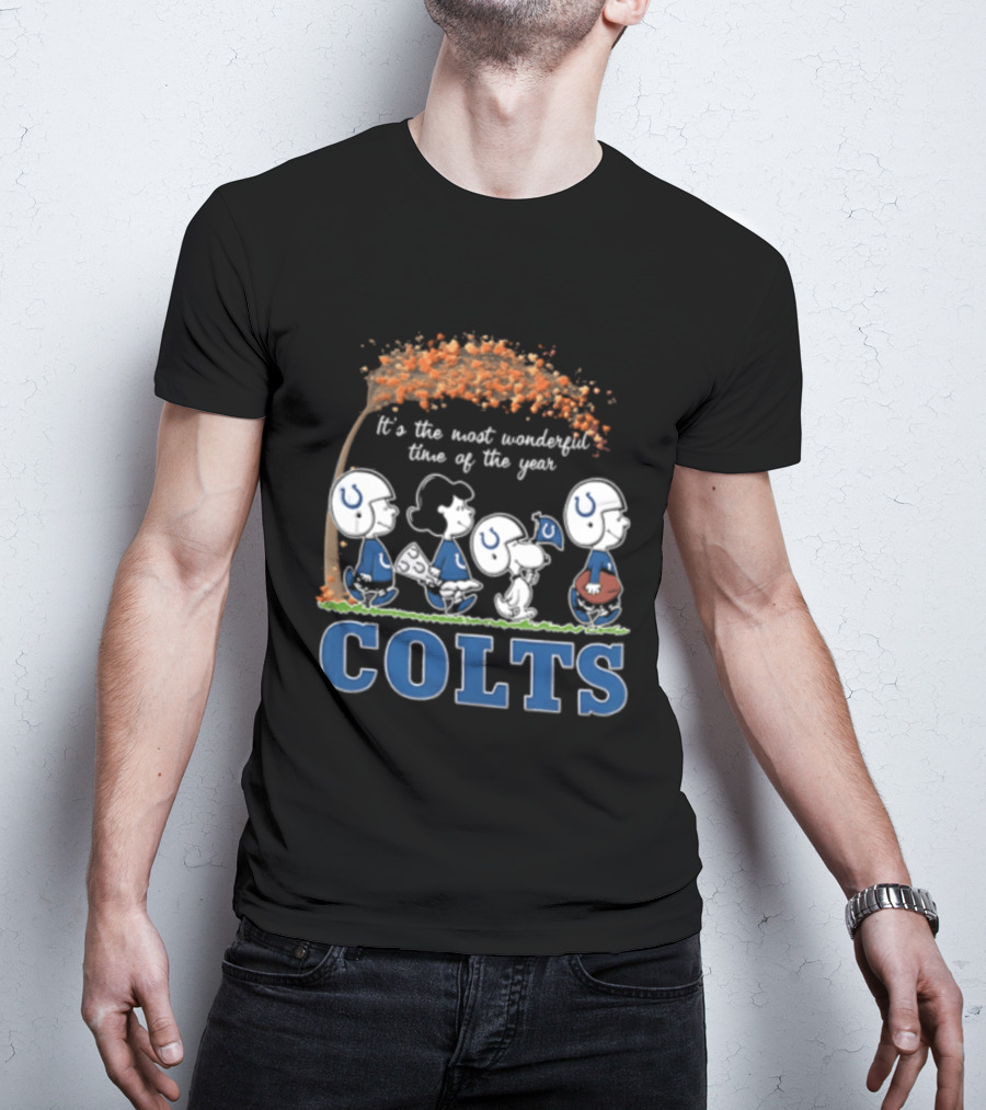 Charlie Brown Snoopy Colts Football It's The Most Wonderful Time Of The Year T-Shirt