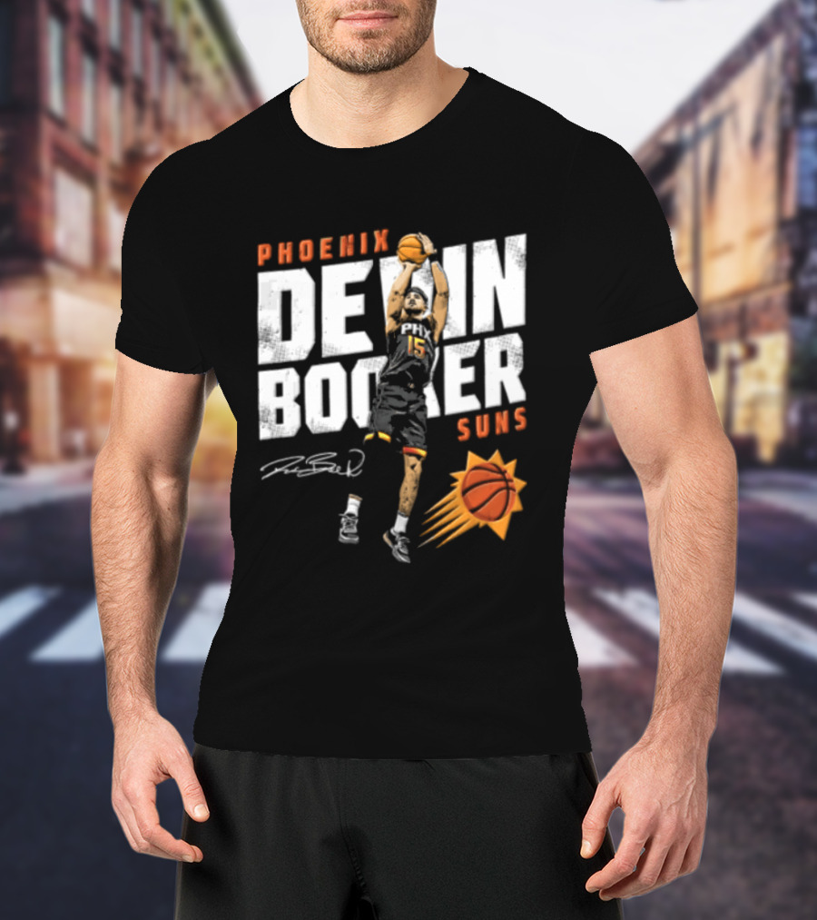 Phoenix Suns Devin Booker Jump Shot NBA Basketball T-Shirt