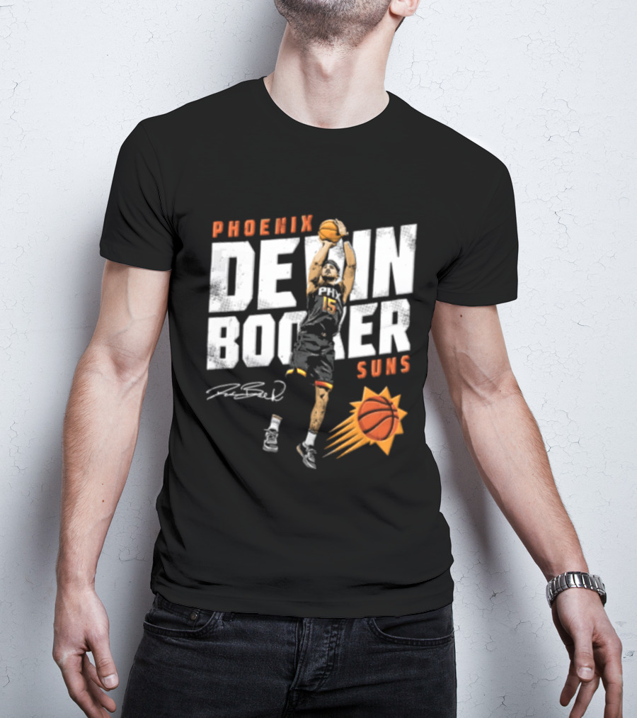 Phoenix Suns Devin Booker Jump Shot NBA Basketball T-Shirt