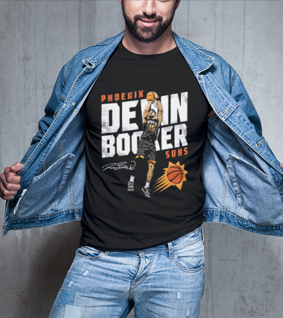 Phoenix Suns Devin Booker Jump Shot NBA Basketball T-Shirt
