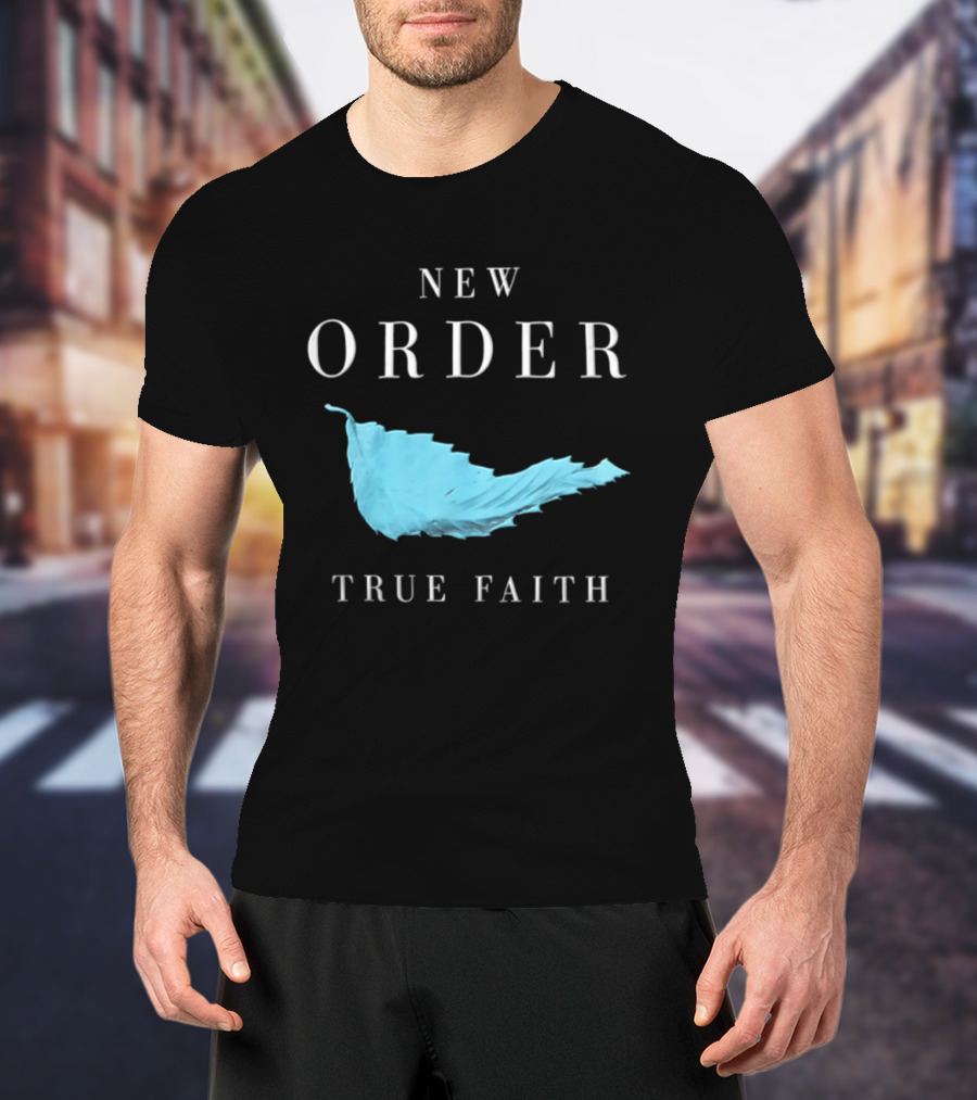 New Order True Faith Blue Leaf Black T-Shirt