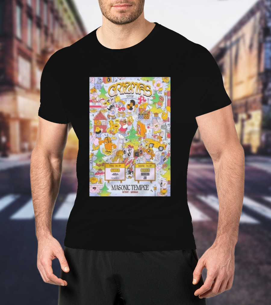 Grizmas 2026 Masonic Temple Detroit Michigan Griz Norbik Ravenscoon Jilli December 18 19 T-Shirt