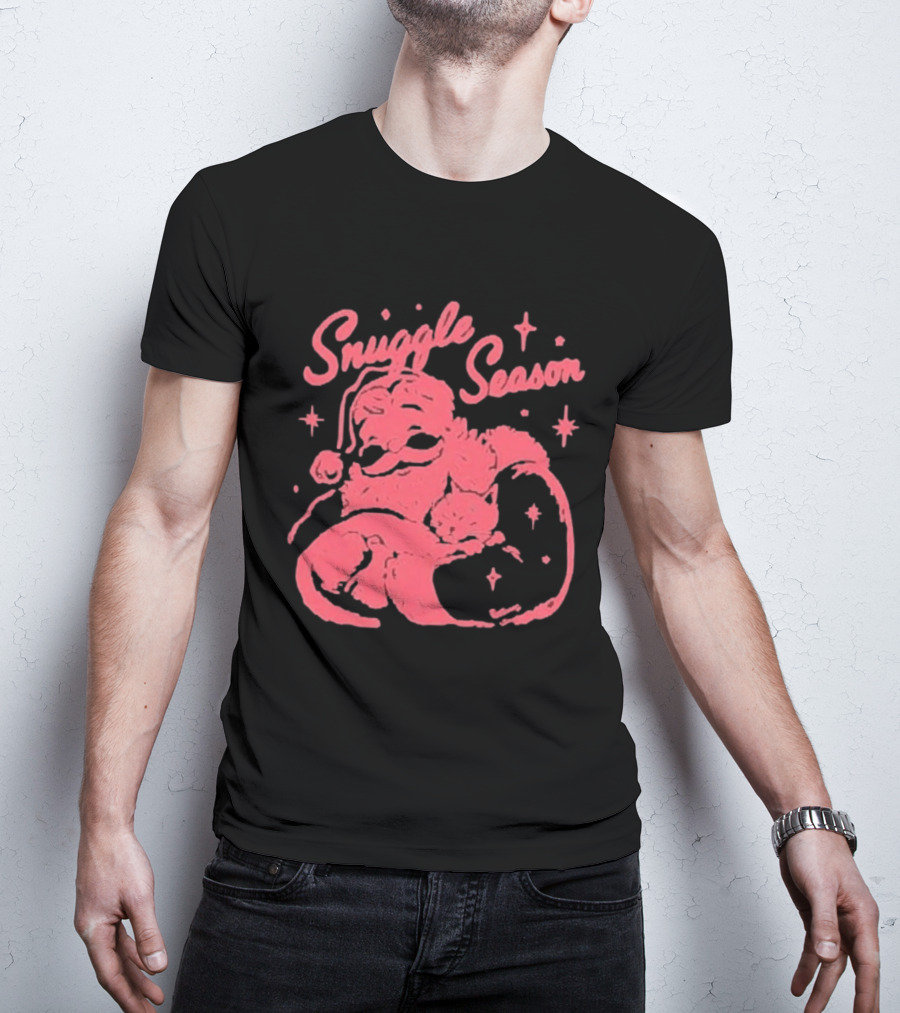 Snuggle Season Santa Claus Christmas Cat T-Shirt