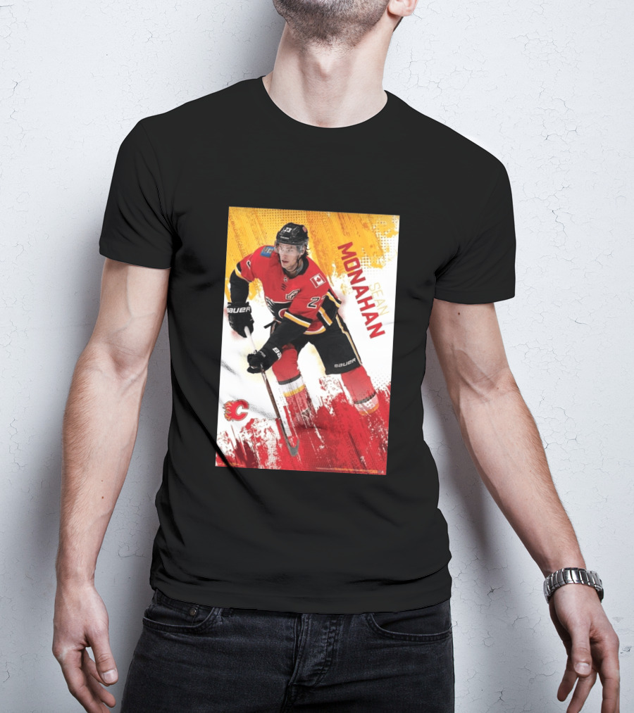 Sean Monahan Calgary Flames NHL Hockey Action T-Shirt