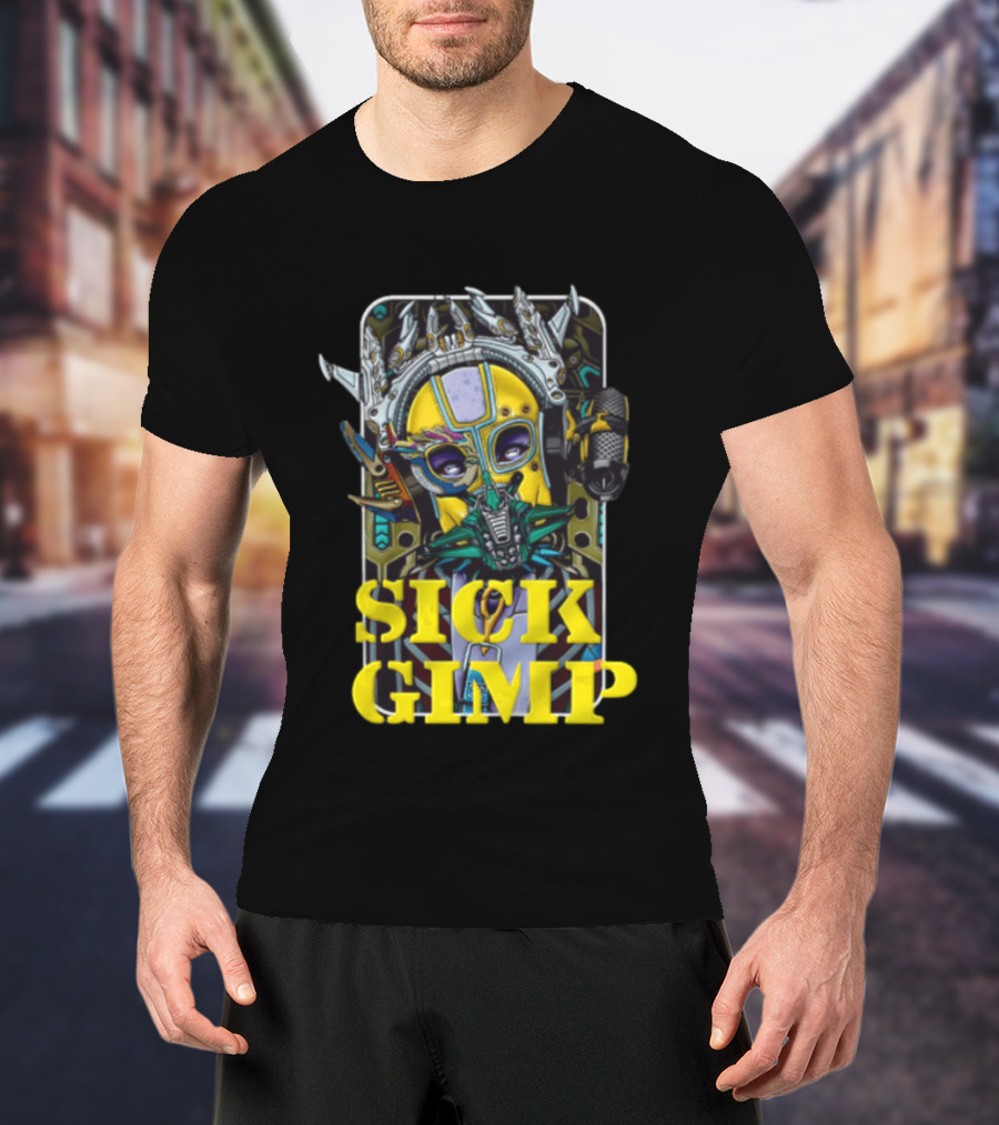 Sick Gimp Cybernetic Masked Figure Futuristic T-Shirt