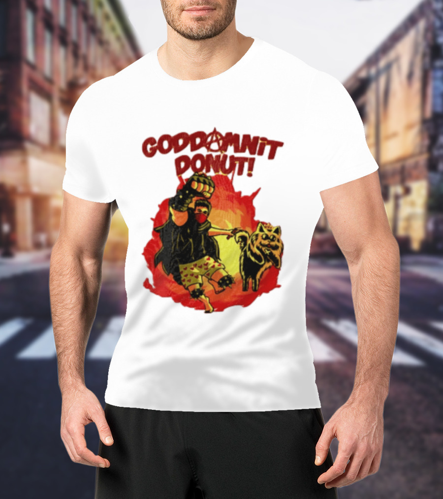 Goddamnit Donut Dungeon Crawler Carl With Mask And Cat T-Shirt
