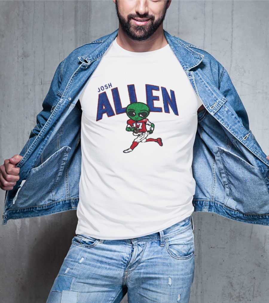 Josh Allen Buffalo Bills Alien 17 Football Player Running T-Shirt