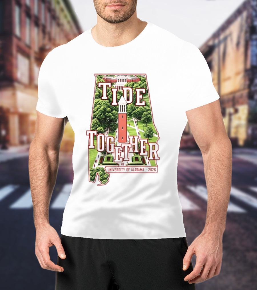 University Of Alabama 2026 Tide Together Alabama Map T-Shirt