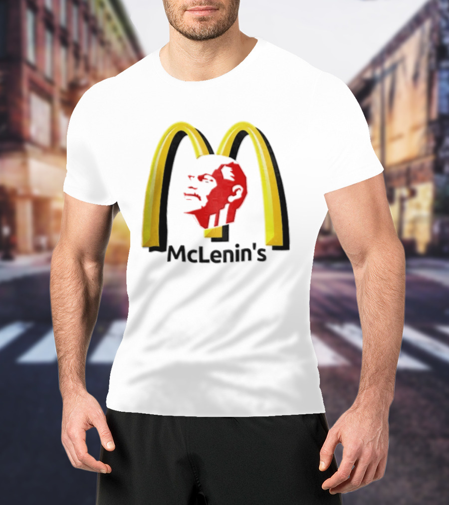 Vladimir Lenin Red Face McLenin's Yellow Arches T-Shirt