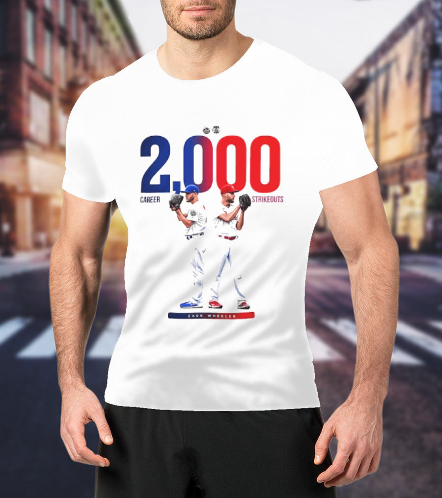 Zack Wheeler 2000 Career Strikeouts NY Mets Philadelphia Phillies T-Shirt