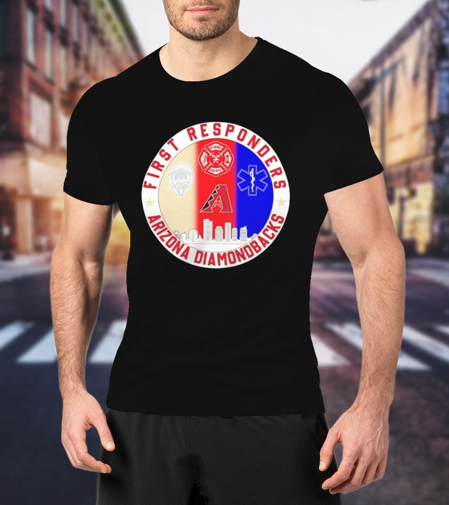 Arizona Diamondbacks First Responders Police Fire Dept EMT Appreciation T-Shirt