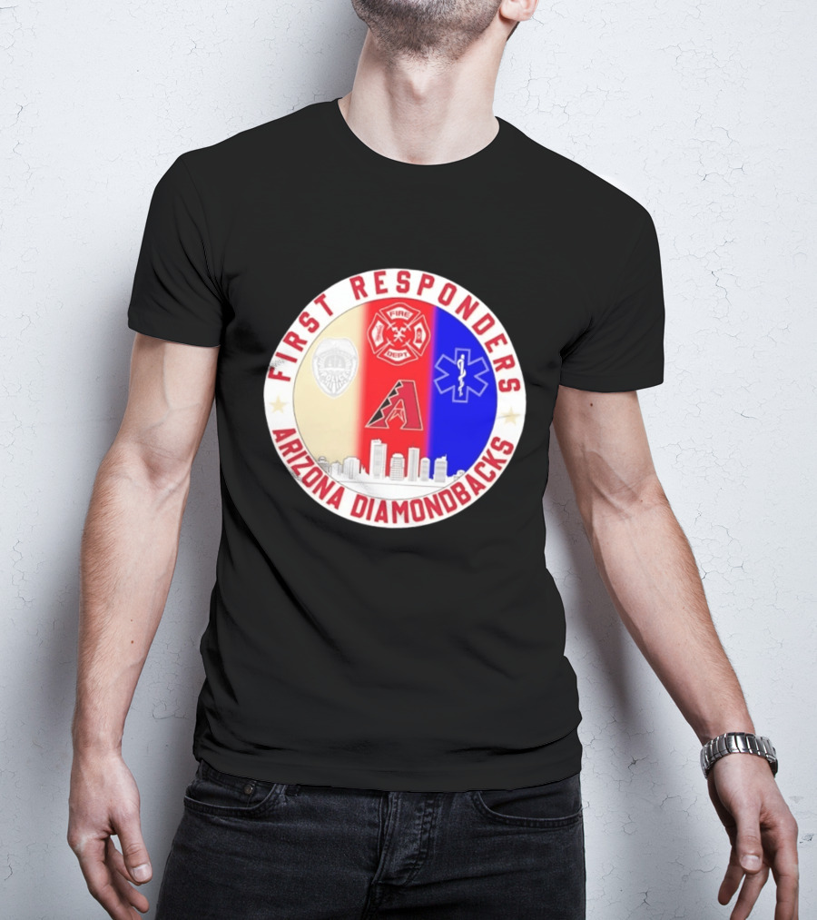 Arizona Diamondbacks First Responders Police Fire Dept EMT Appreciation T-Shirt