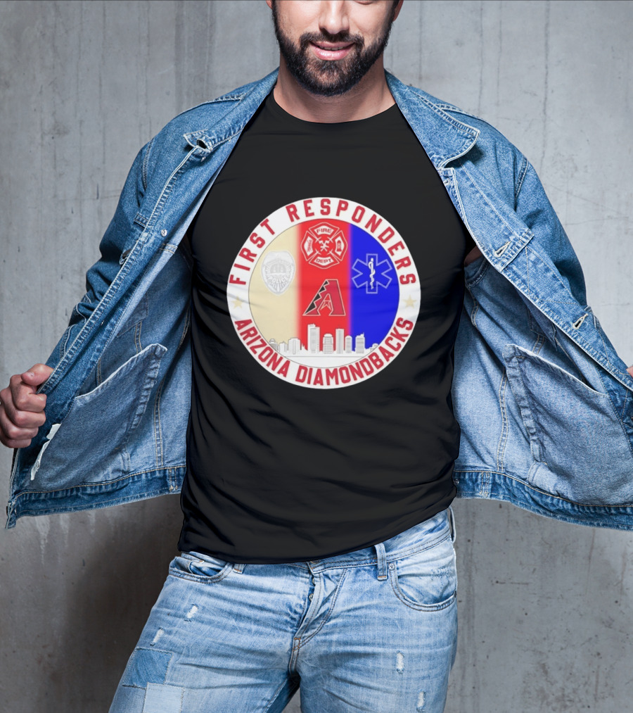 Arizona Diamondbacks First Responders Police Fire Dept EMT Appreciation T-Shirt