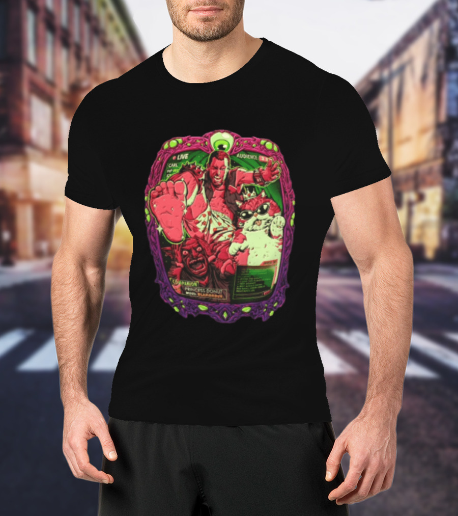 Live Audience Carl Princess Donut Dungeon Crawler Cat Goblin T-Shirt