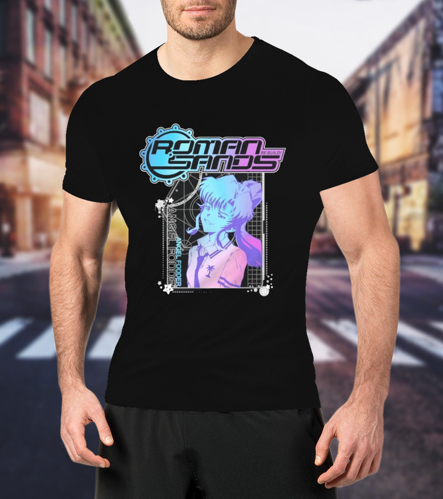 Roman Sands Re Build Angel Fodder Retro Anime Aesthetic T-Shirt