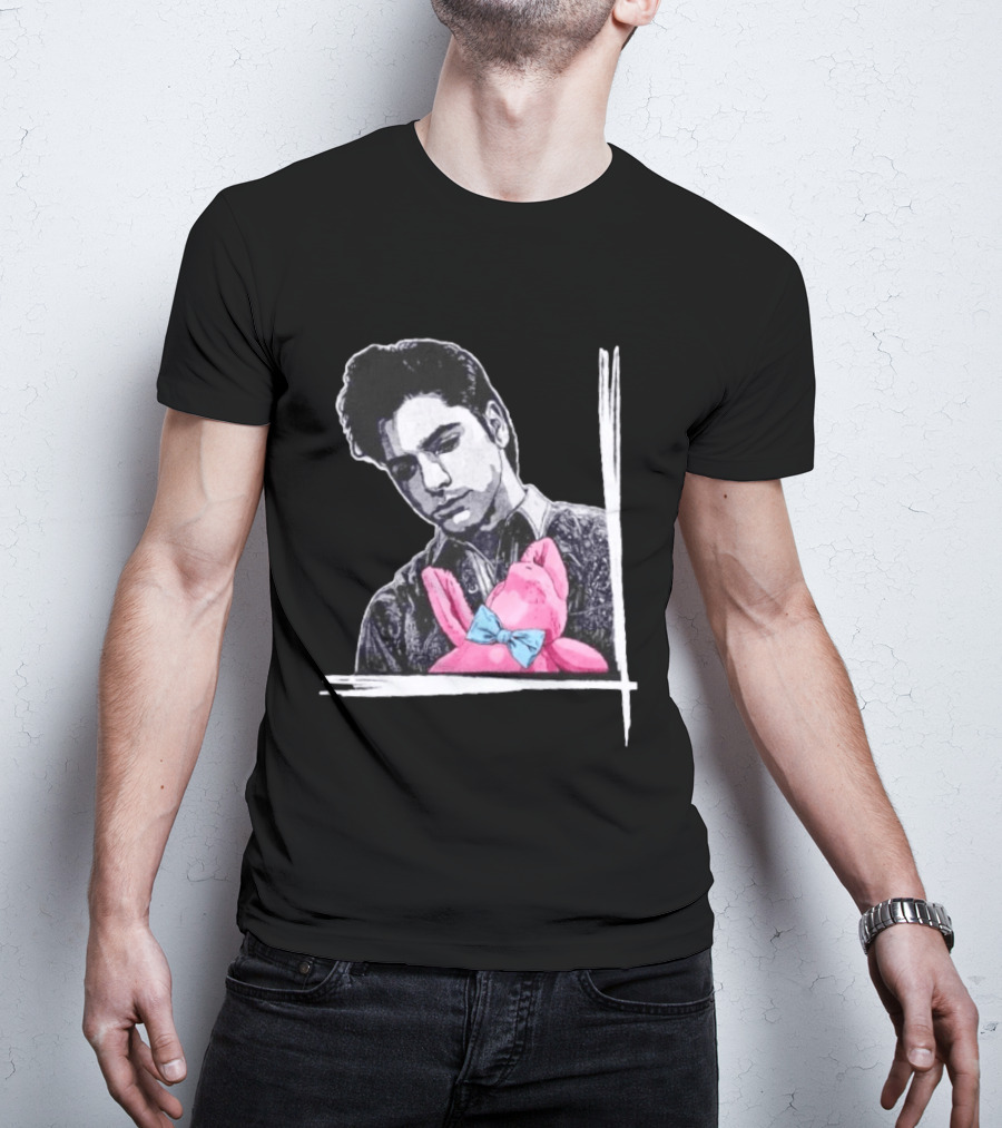 John Stamos Uncle Jesse Pink Bunny With Blue Bow Tie T-Shirt